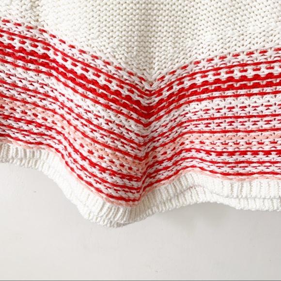 NEW with tags Baby Gap Knit Poncho Girls White\Red Size 4 - Picture 7 of 7